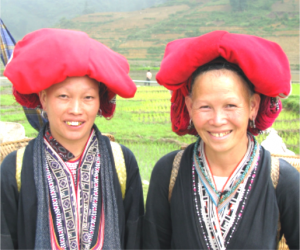 Local women from the Red Dao ethnic minority group.